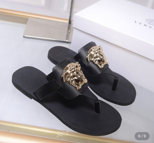 Black and Gold Sandals