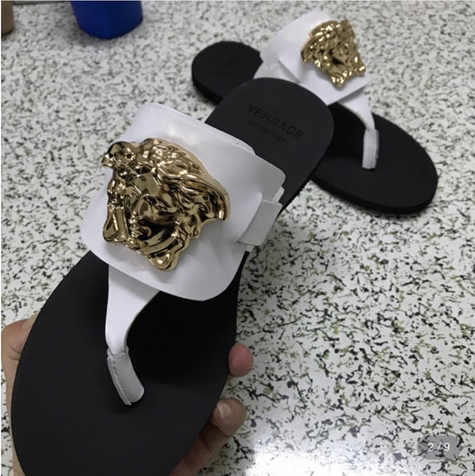 White and Gold Sandals